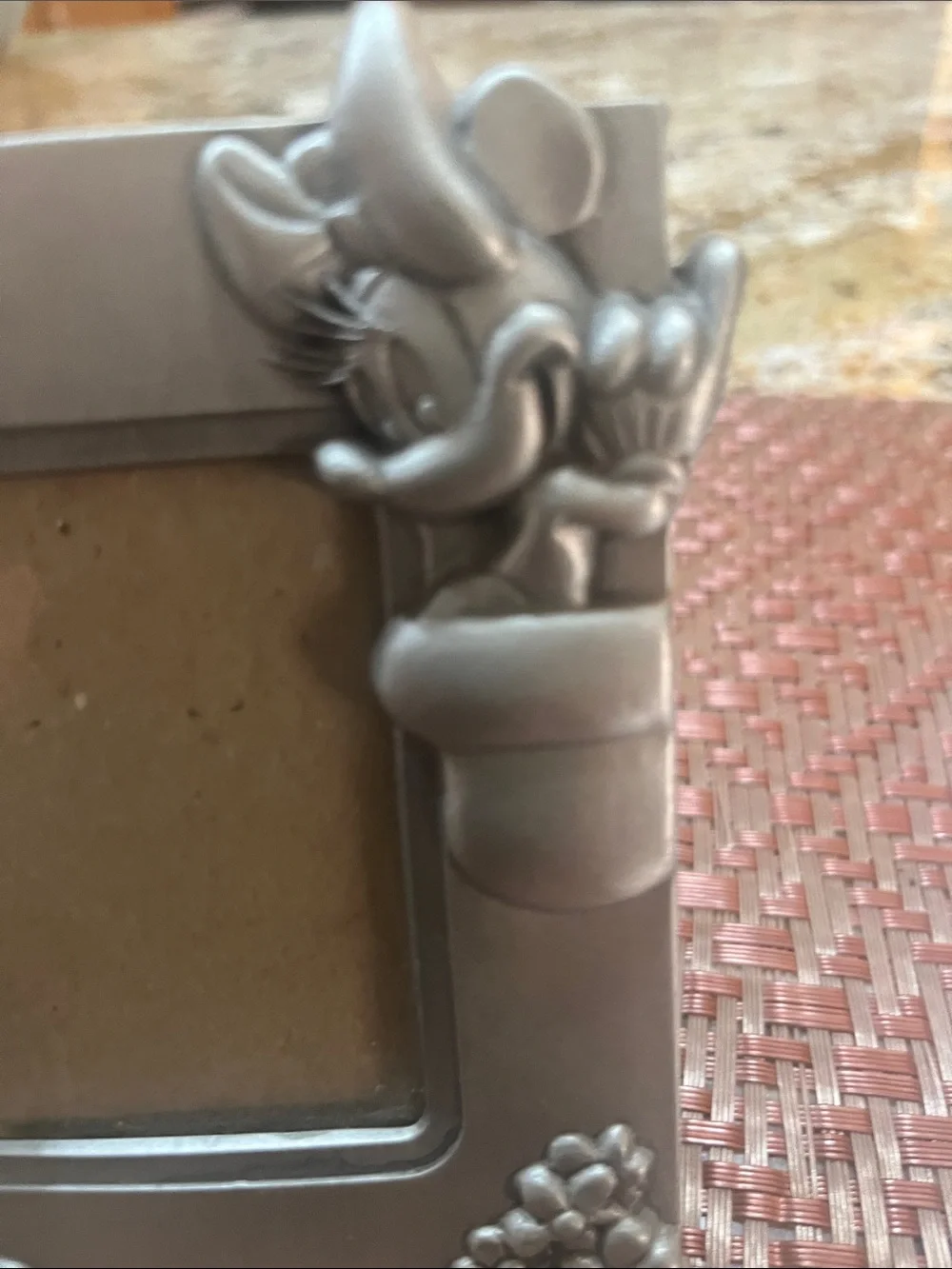 Silver Disney-Inspired Minnie & Mickey Decorative Photo Frame